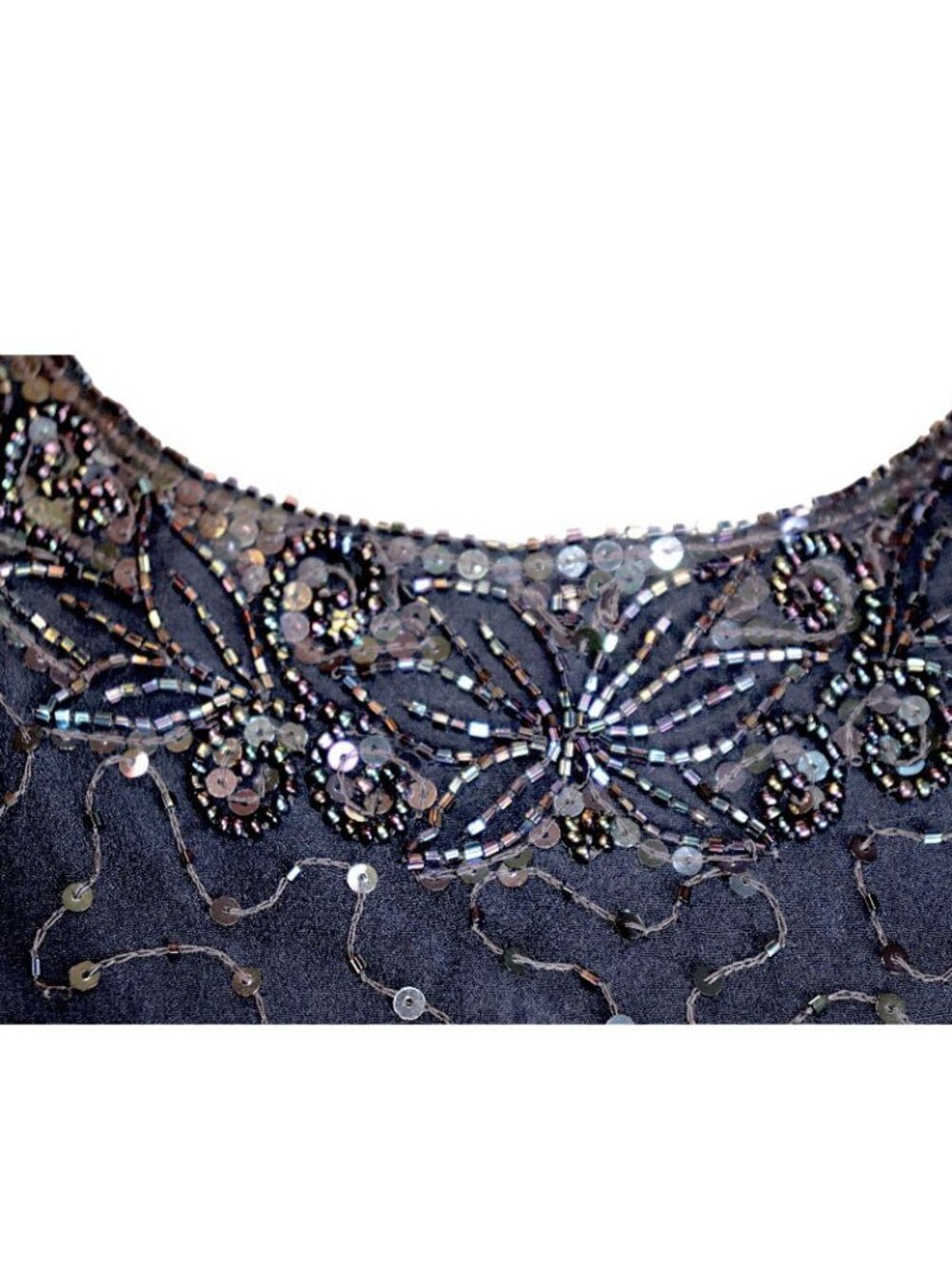 Stenay Black Embellished Short Sleeve Knee Length Formal Sheath Dress Size 4 EUC - Picture 4 of 9